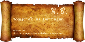 Mogyorósi Bertalan névjegykártya