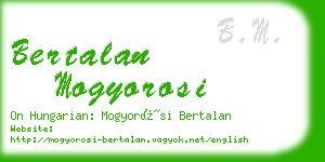 bertalan mogyorosi business card